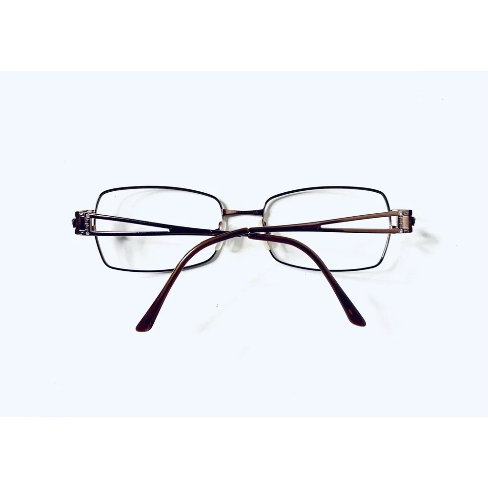 Versace Copper Metal Rectangular Glasses Medusa Temple Italy MOD1114 54 18 130